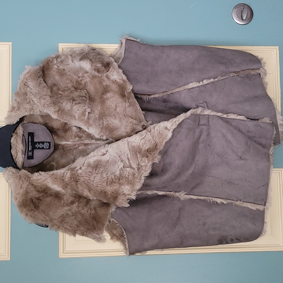 INC International Concepts Jackets & Blazers - SALE! I-N-C faux suede & fur vest color tan/brown